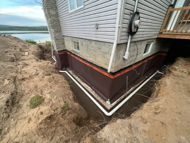 Waterproofing issue on an exterior foundation in L'Île de Cadieux, QC. After Waterproofing issue on an exterior foundation in L'Île de Cadieux, QC. After