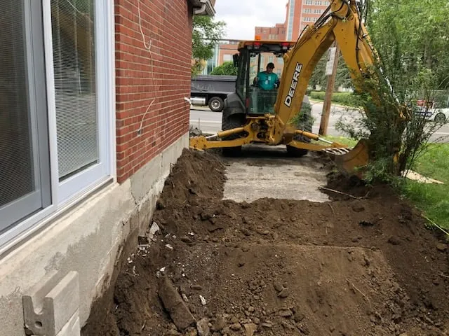 Solution to Foundation Waterproofing Problem from Outside in Sainte-Dorothée, QC. Before Solution to Foundation Waterproofing Problem from Outside in Sainte-Dorothée, QC. Before