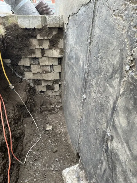 Exterior Foundation Waterproofing Solution in Sainte-Rose, QC. Before Exterior Foundation Waterproofing Solution in Sainte-Rose, QC. Before