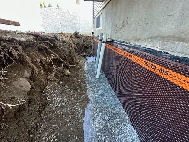 Exterior Foundation Waterproofing System in Laval-Est, QC. After Exterior Foundation Waterproofing System in Laval-Est, QC. After