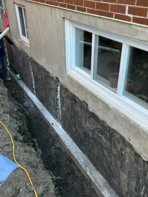 Exterior Foundation Waterproofing Problem in Sainte-Thérèse, QC. Before Exterior Foundation Waterproofing Problem in Sainte-Thérèse, QC. Before