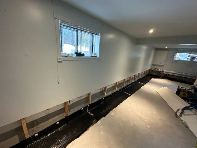Basement Water Infiltration Issue and Interior Drain Installation in L'Assomption, QC. After Basement Water Infiltration Issue and Interior Drain Installation in L'Assomption, QC. After