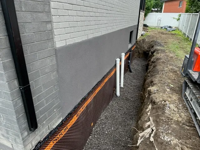 With the Exterior Foundation Waterproofing System in Saint-Léonard, Montreal, QC. After With the Exterior Foundation Waterproofing System in Saint-Léonard, Montreal, QC. After