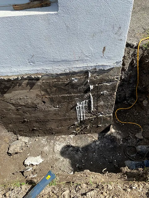 Exterior Foundation Crack Repair in Laval-Ouest, QC. Before Exterior Foundation Crack Repair in Laval-Ouest, QC. Before